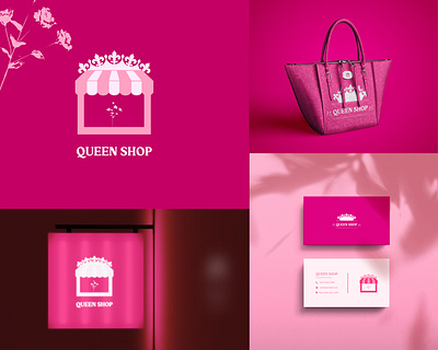 Queen Shop Logo Design 3d beauty logo branding branding logo classy logo crown logo design girly logo graphic design icon illustration logo logo design pink princess logo queen logo typography ui ux vector