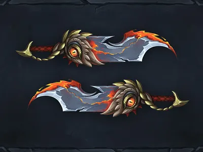 Dagger "Firebatt" 2d art conceptart dagger design fantasy illustration juboart magic props sword ui weapon