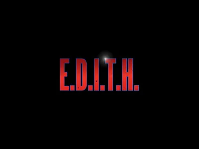 E.D.I.T.H. From Spiderman blue concept creative design e.d.i.t.h. edith ironman logo movie red spider spider web spiderman tony stark web
