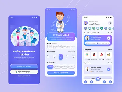 Doctor Appointment Mobile App appointment booking app doctor doctor app doctor appointment health health app healthcare hospital illustration medical medical app medical app design medical care minimal mobile app mobile app design mobile ui patientcare uiux
