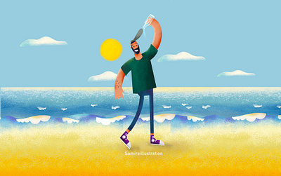 At The Beach branding character digital painting illustration illustrator procreat vector