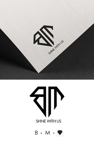 BM logo design. branding graphic design logo
