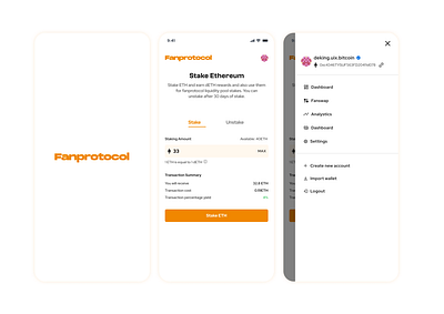 Fanprotocol(Staking Dapps) blockchain cryptocurrency dapps defi design protocol staking ui web3