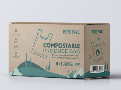 Ecopac Eco Box Design branding compostable eco ecopac graphic design illustration illustrator packaging