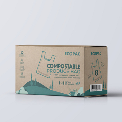 Ecopac Eco Box Design branding compostable eco ecopac graphic design illustration illustrator packaging