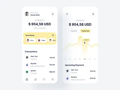 Mobile Banking App app app design bank banking app crypto wallet finance finance app mobile mobile app mobile banking mone transfer