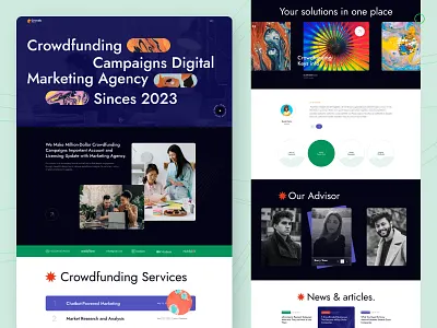 Crowdy - CrowdFunding Agency Template agency animation branding crowdfunding portfolio uidesign