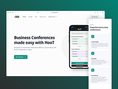 Landing Page Design - HooT conference landing page meet meeting meeting app ui web design