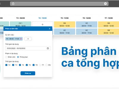 Công & Ca (Shift) hrm ui