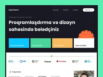texnoera.az | education center | UX/UI design academy azerbaijan creative dark mode design education it academy kerim landing page letif online texnoera train ui design ux design