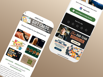 eGift Cards - Food Delivery App UX/UI app design application design clean layout clean ui delivery app digital design e commerce egift cards food delivery gift cards interface mobile app mobile ui modern modern design panera bread ui design user friendly ux ui ux ui design