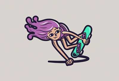 Skate Like a Girl girl graphic design illustration skate