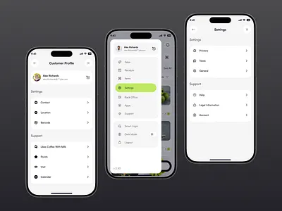 Mobile app Pos: app design Profile page, settings android app application best ui designer dribbble figma design fintech ios mobile mobile app design mobileappdesign modern app ui posapp profilepage settings settingspage uidesign uiux