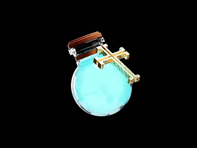 Holy Water 3d 3d animation animated animation blender blender3d bottle cross faith game holy holy water illustration isometric isometric illustration religion