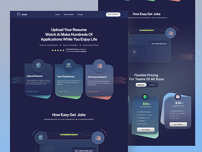 Ai-job-Finder ai ai search ai website design clean futuristic hero section job application job finder job listing job partal job search landing page platform ui ux web web design website