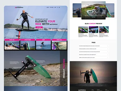 Website for Watersport Product sports ui website