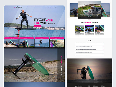 Website for Watersport Product sports ui website