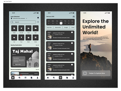 Travella Application holiday mobile travel trip ui wekeend