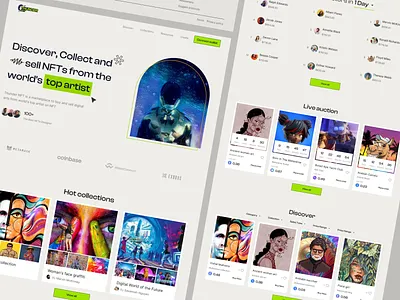 NFT Marketplace Landing page landingpage minimal ui ux web webdesign website