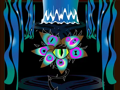 The Underground Stream evil eye flower illustrator psychedelic underground vector waterfall
