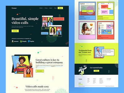 Tremor Website Design agency best design best shot colorful deisgn header landing page design landingpage minimal popular popular design ui uiux ux video call voice call web web design website website design