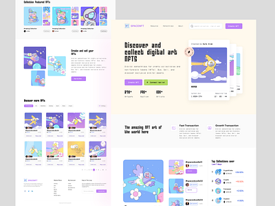 NFT Landing Page design illustration interface landing page marketplace nft nft landing page trending ui