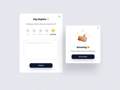 Feedback modal 3d app design clean ui comments design feedback form happy illustration modal design modals popup ratings ui ui design ux web website
