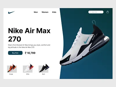 Nike Air Max 270 Web Design adobe xd branding figma graphic design landing page logo nike nike air max nike air max 270 nike shoes shoes shoes web design ui ui design ui ux design web web design website website design