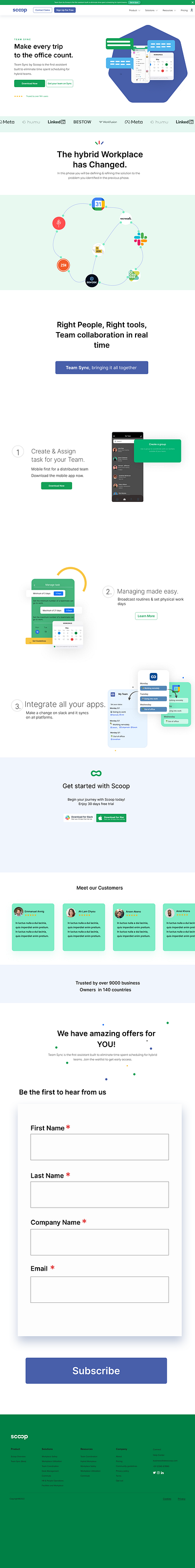 Scoop landing page redesign branding design ui ux