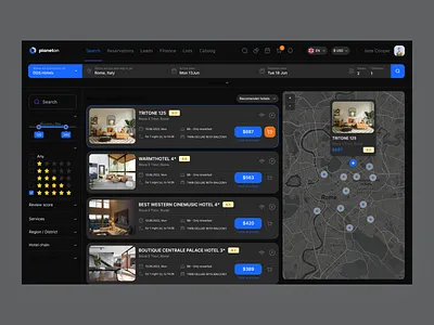Planeton dashboard dark mode dashboard design ui ux