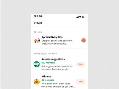 Now&Me Groups app design clean ui community components discord elements friends groups minimal ui product slack social social media typography ui ui components