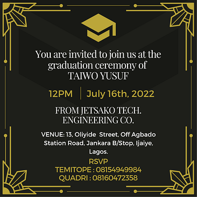 Graduation Invitation Card graphic design invitation card