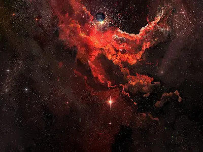 Crimson Nebula cosmos nebula planets space stars universe