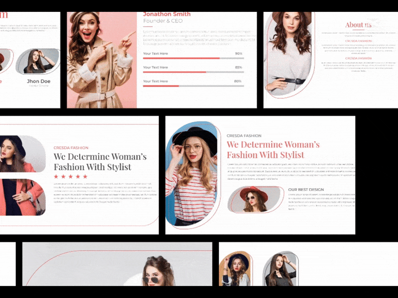 Stylish Fashion Powerpoint Prsentation 🔥 branding business corporate flyer design fashion google slides graphic design illustration logo pitchdeck powerpoint presentation slides template ui ux vector