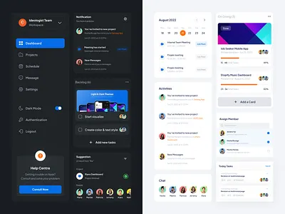 Nask - Project Management Dashboard - Component app branding component dashboard design design style graphic design illustration logo minimalist mobileapp popular project ui ui kit ux