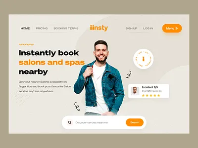 Salon Landing Page barbershop design haircutting hairsalon illustration mobileapp salon salonlandingpage tecorb ui userinterface ux