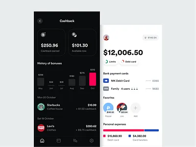 Bank app - Cashback assets bank banking blockchain card cashback coins crypto cryptocurrency debit debt finance fintech online pay payment send transactions transfer wallet