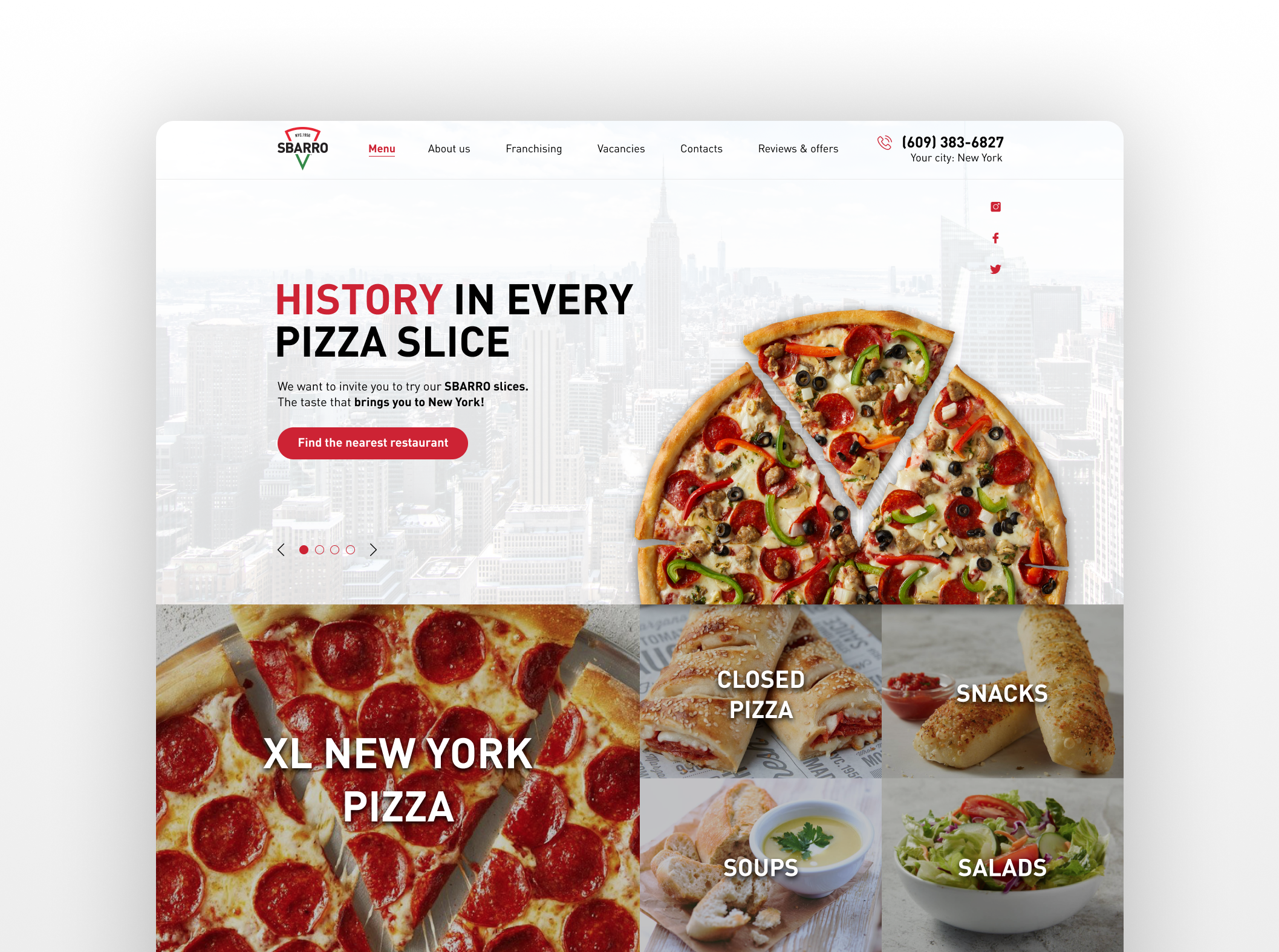 Sbarro pizza online near me