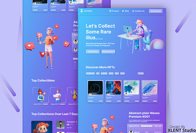 NFT landing page by XLENT Studio✨ branding design gaming website graphic design nft nft landing page ui uiux ux