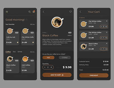 Simple Coffee Shop App app coffee coffee shop design improving minimalist mobile practicing simple study ui ux