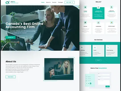 Accounting Business Website Landing Page Design accounting accounting landing page accounting website design branding business website design graphic design homepage landing page ui uiux design website design