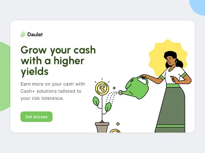 Wealth Management - Hero Section 02 2d art branding cash design dribbble finance fintech growth hero page illustration landing page marketing mobile money product timeless ui ux web