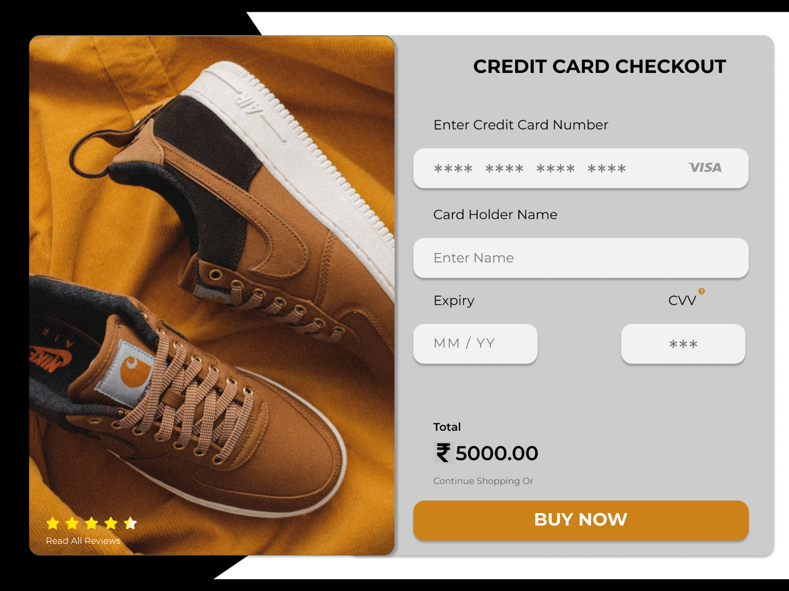 Example of Credit card checkout