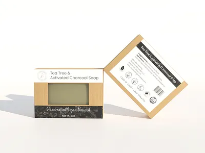 Tea Tree & Activated Charcoal Soap | Packaging branding design illustration label and box design label design logo package design packaging packaging design supplement label design