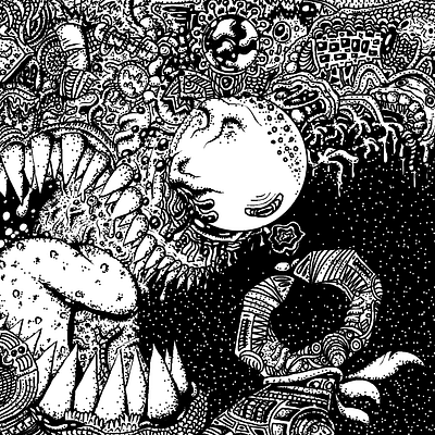Rose albumart art blackandwhite blackandwhiteart cartoon coolart hogobrogh illustration monster myart sickart