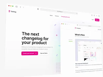 Getlog - Home animation animation design gradient home page icons minimal motion graphics ui web app