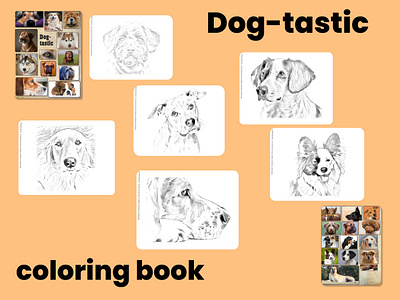 Dog-tastic coloring book 2 coloring coloringbook dogs drawing portraits