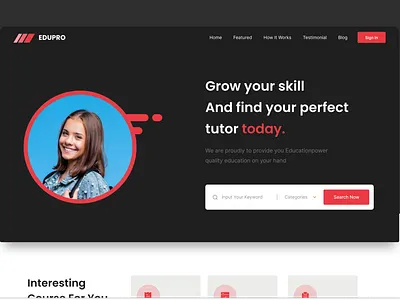 Skill Development Landing Page education landing page hero design landing page online course landing page ui web ui