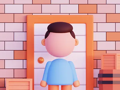 Little character 3d illustration
