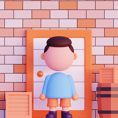 Little character 3d illustration